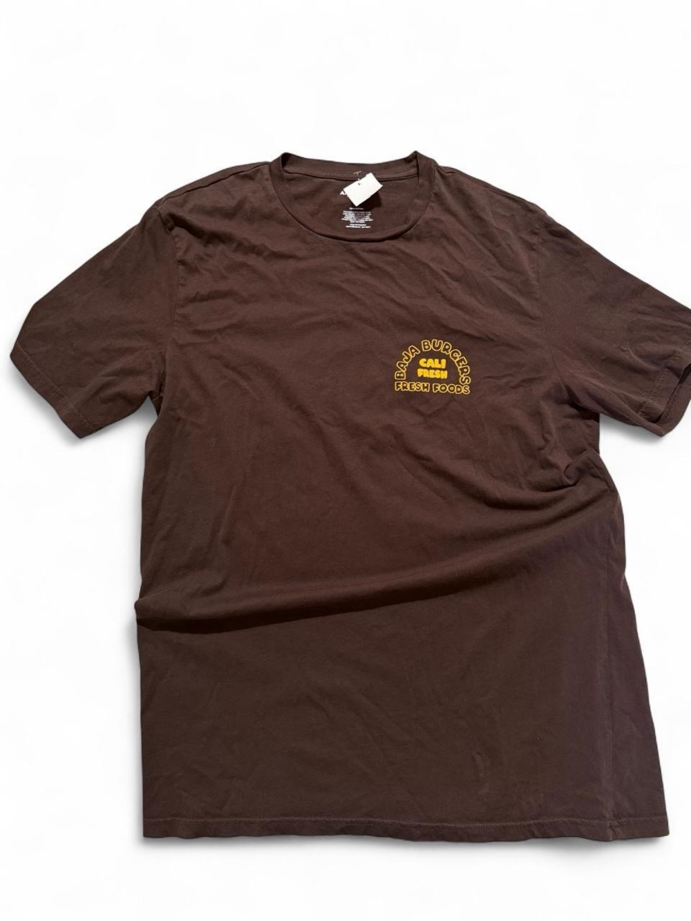 Baja Burgers Cali Fresh Brown Graphic T-Shirt Retro Surf Tee